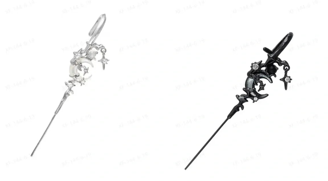 đ Mythe de la Lune â Boucles dâoreilles Ă crochet avec aiguille