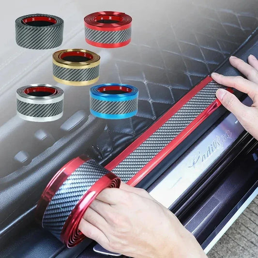 Autocollants anti-rayures en Fiber de carbone pour voiture (5cm/1m)