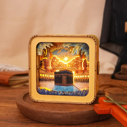 Kit Holy MAKKAH - Puzzle 3D en bois avec veilleuse
