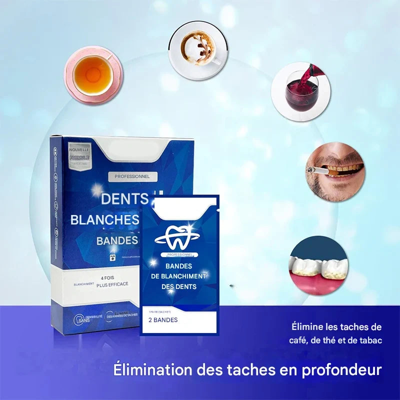 Kit de bandes blanchissantes douces et efficaces pour les dents