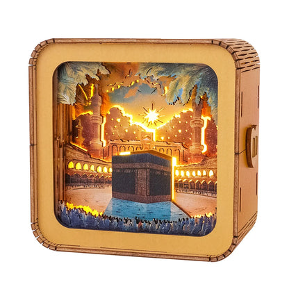 Kit Holy MAKKAH - Puzzle 3D en bois avec veilleuse