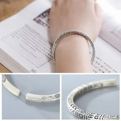 Bracelet Manchette Viking – Spirale Totem avec Gravure Inspirante ‘Never Give Up’