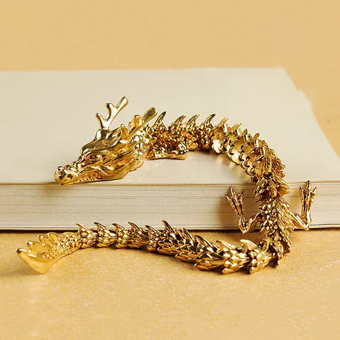 Décorations Dragon d'or avec articulations mobiles