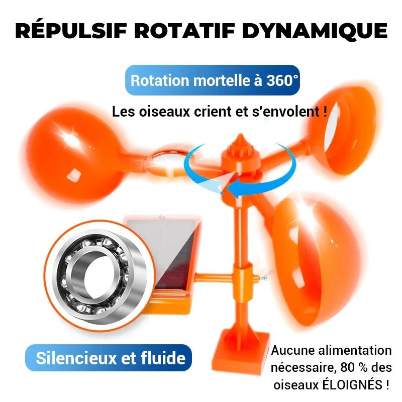 Réflecteur anti-oiseaux et girouette avec son