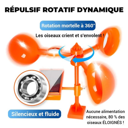 Réflecteur anti-oiseaux et girouette avec son