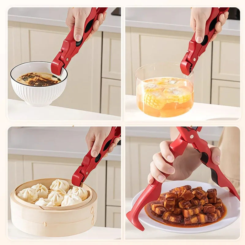 ✨ Pince à bol 3 en 1 en silicone - Maintient fermement les Tupperware et les assiettes pendant le transport et le stockage 🍱🔒