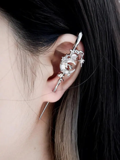 🌙 Mythe de la Lune – Boucles d’oreilles à crochet avec aiguille