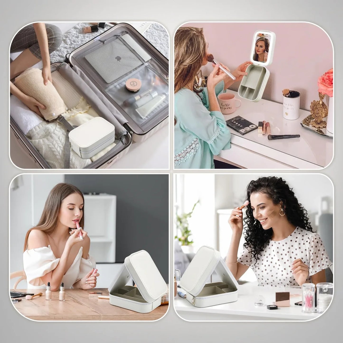 Miroir de maquillage de voyage