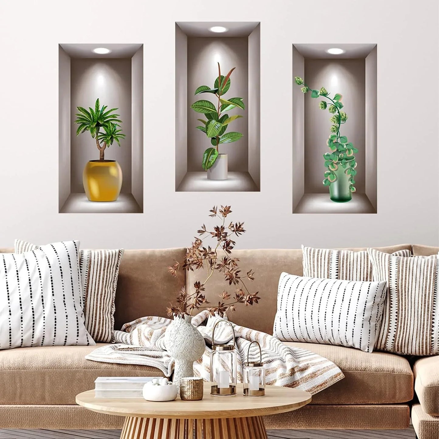 Pack de 3 stickers muraux décoratifs pour maison et salon