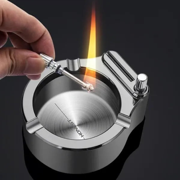 💥Cendrier rétro en métal avec briquet 10 000 allumettes🔥