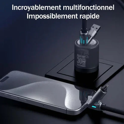 Câble de charge USB 4 en 1 charge rapide MAX 240W