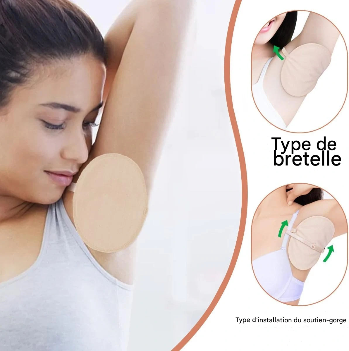 Coussinets anti-transpiration lavables 2-en-1