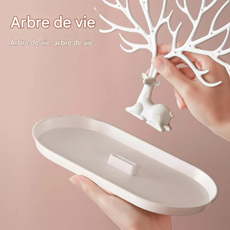 Porte-Bijoux en Bois de Cerf avec Tiroir Intégré