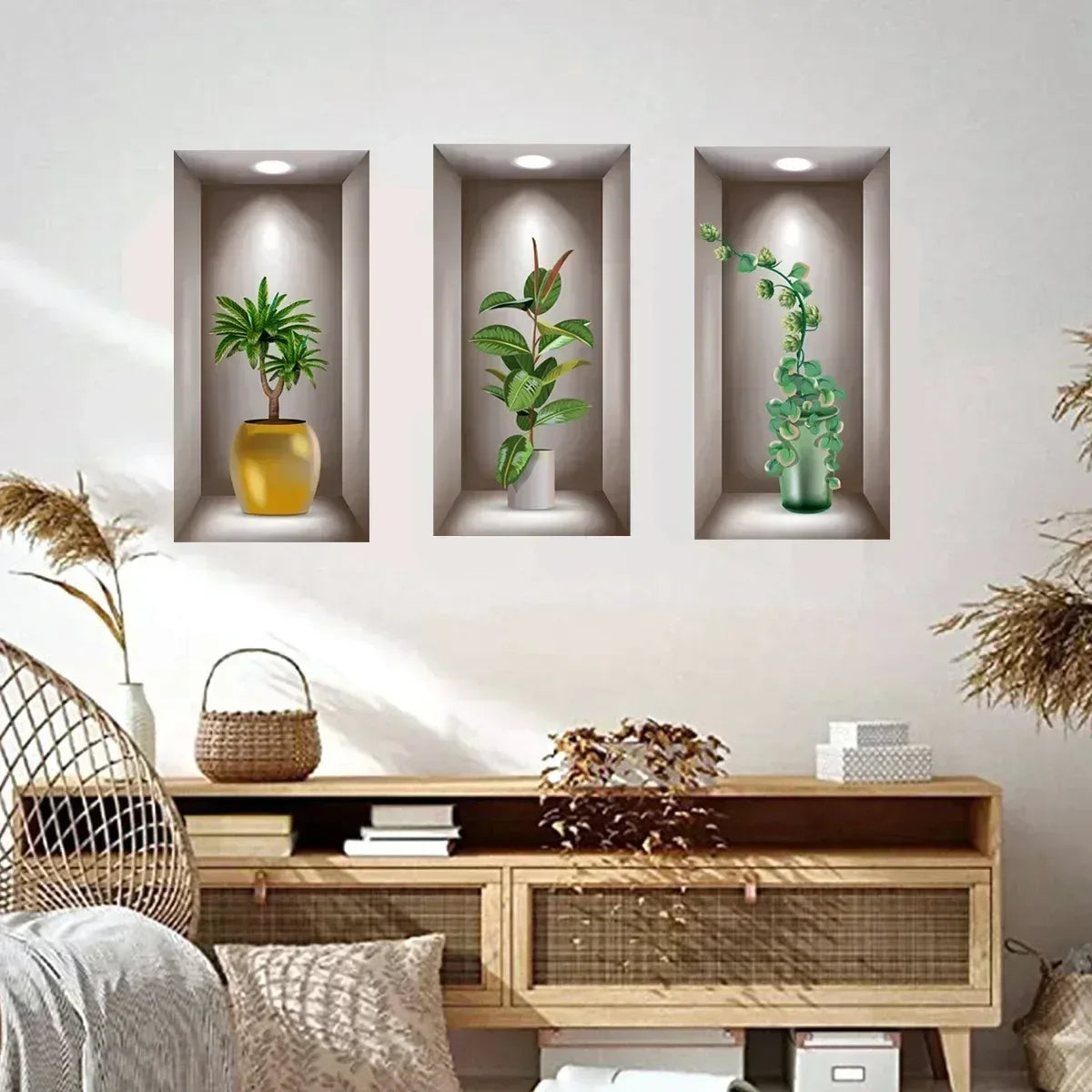 Pack de 3 stickers muraux décoratifs pour maison et salon