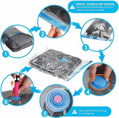 Sacs de stockage sous vide 80 x 100 cm – Lot de 6 pièces